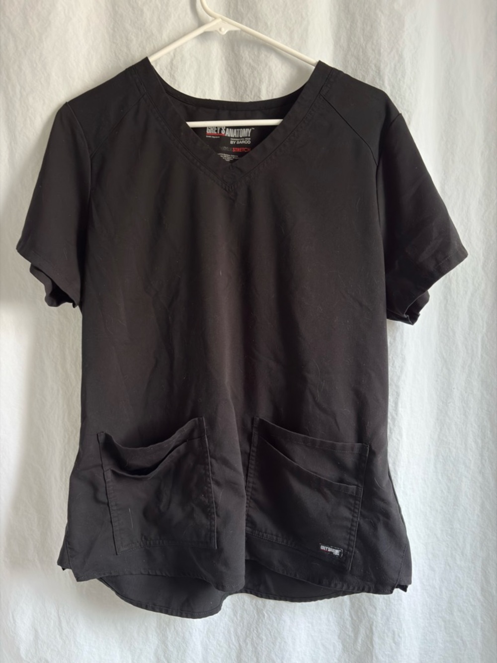 Grey's Anatomy Black V-Neck Short Sleeve Scrub Top